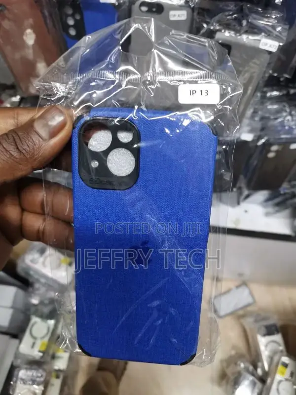 iPhone 13 Cover - Blue - Luxury Fabric Jeans Texture