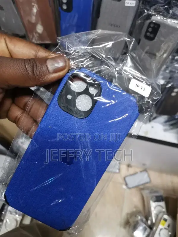 iPhone 13 Cover - Blue - Luxury Fabric Jeans Texture
