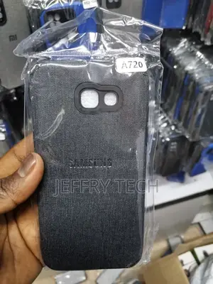 Samsung Galaxy A7 Cover - Gray - Luxury Fabric Jeans Texture