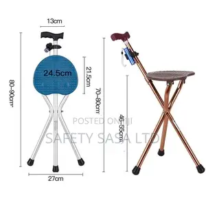 Aluminum Folding Adjustable Three-Legged Chair With Stool