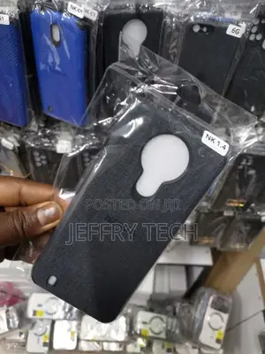 Nokia 1.4 Black Fabric Jeans Texture Camera Protection Case