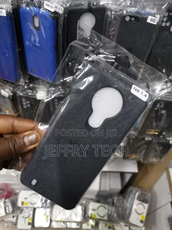 Nokia 1.4 Black Fabric Jeans Texture Camera Protection Case