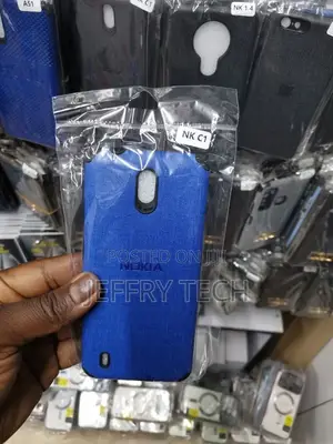 Nokia C1 Blue Fabric Jeans Texture Camera Protection Case