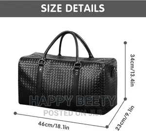 Woven Leather Travel Weekend Overnight Duffel Bag