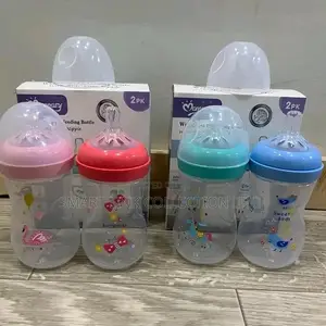 Momeasy 2 Piece Anti Colic Wide Neck Feeding Bottle Set