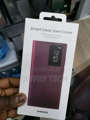 Galaxy S22 Ultra Smart Clear View Cover - Red Wine