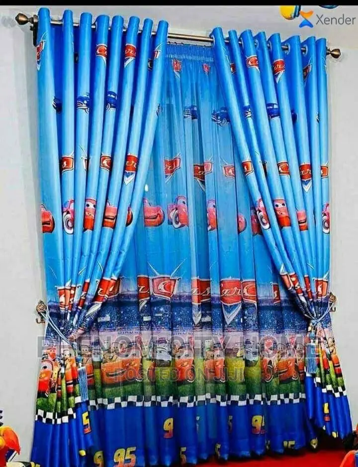 Boys Room Cartoon Print Curtains