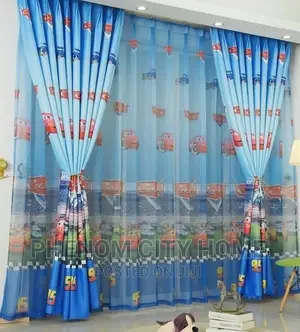 Boys Room Cartoon Print Curtains
