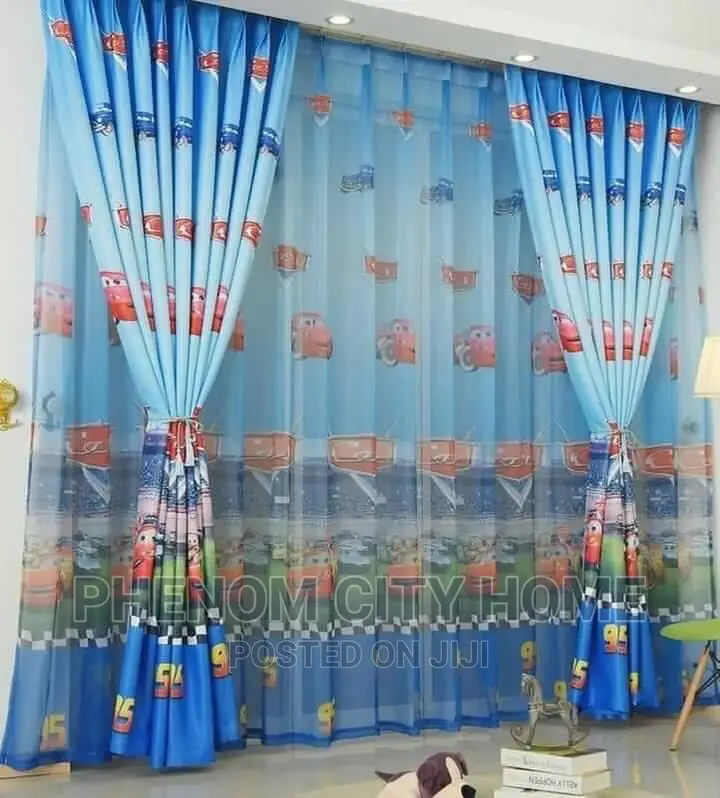 Boys Room Cartoon Print Curtains