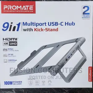 Promate Laptop Stand With 9 in 1 Multiport Usb-C Hub