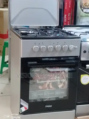Haier 50*60 3+1 Standing Cooker With Electric Oven Top Black