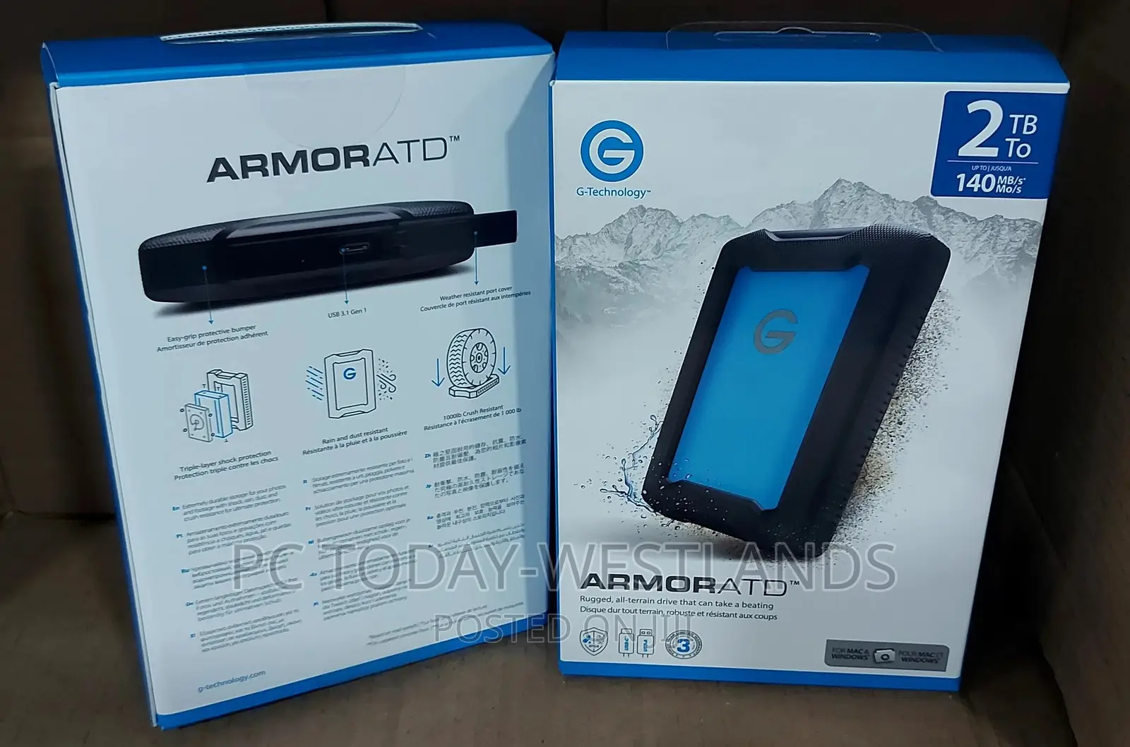 G-Technology 2TB Armoratd All-Terrain Rugged Portable 140mbp