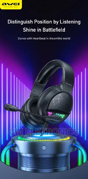 Awei GM-3 USB+3.5mm Ambient Light Gaming Wired Headset + Mic