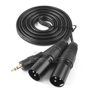 1.5m 3.5mm Aux Stereo Audio Male to 2 Dual XLR Male Cable-