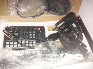 Professional Codenser Microphone With Live Sound Card