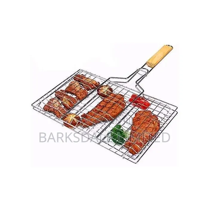 Large BBQ Grill Basket Stainless Steel Mesh Foldable Wire