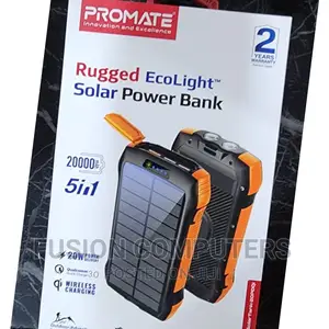 Promate Rugged Ecolight Solar 20000mah Powerbank