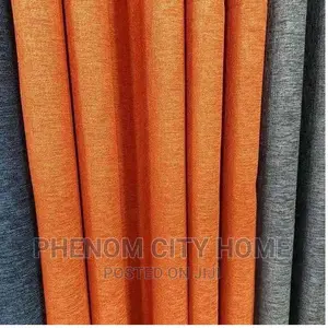 Orange Linen Curtains