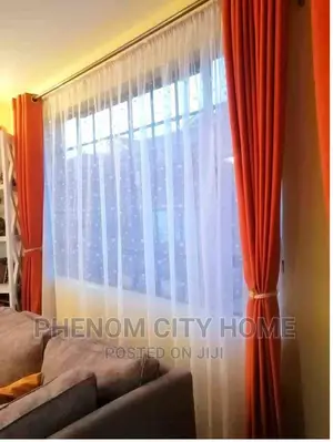 Orange Linen Curtains