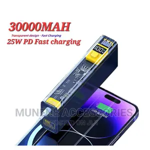 30000mah Transparent 20W+25W PD+QC Powerbank Large Capacity