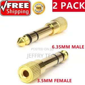2PCS 6.35mm 1/4" Male to 3.5mm 1/8" Female Jack Stereoheadph