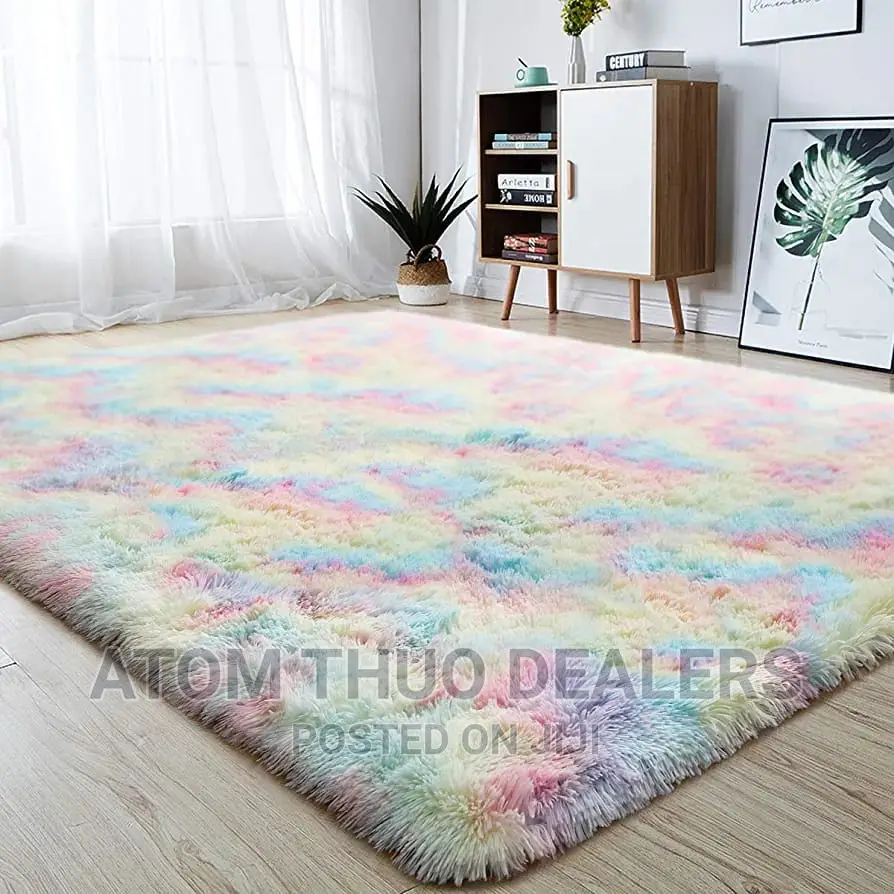 5*8 Fluffy Rainbow Carpet
