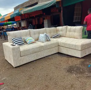 Cream Corner Sofa/ L-Sofa