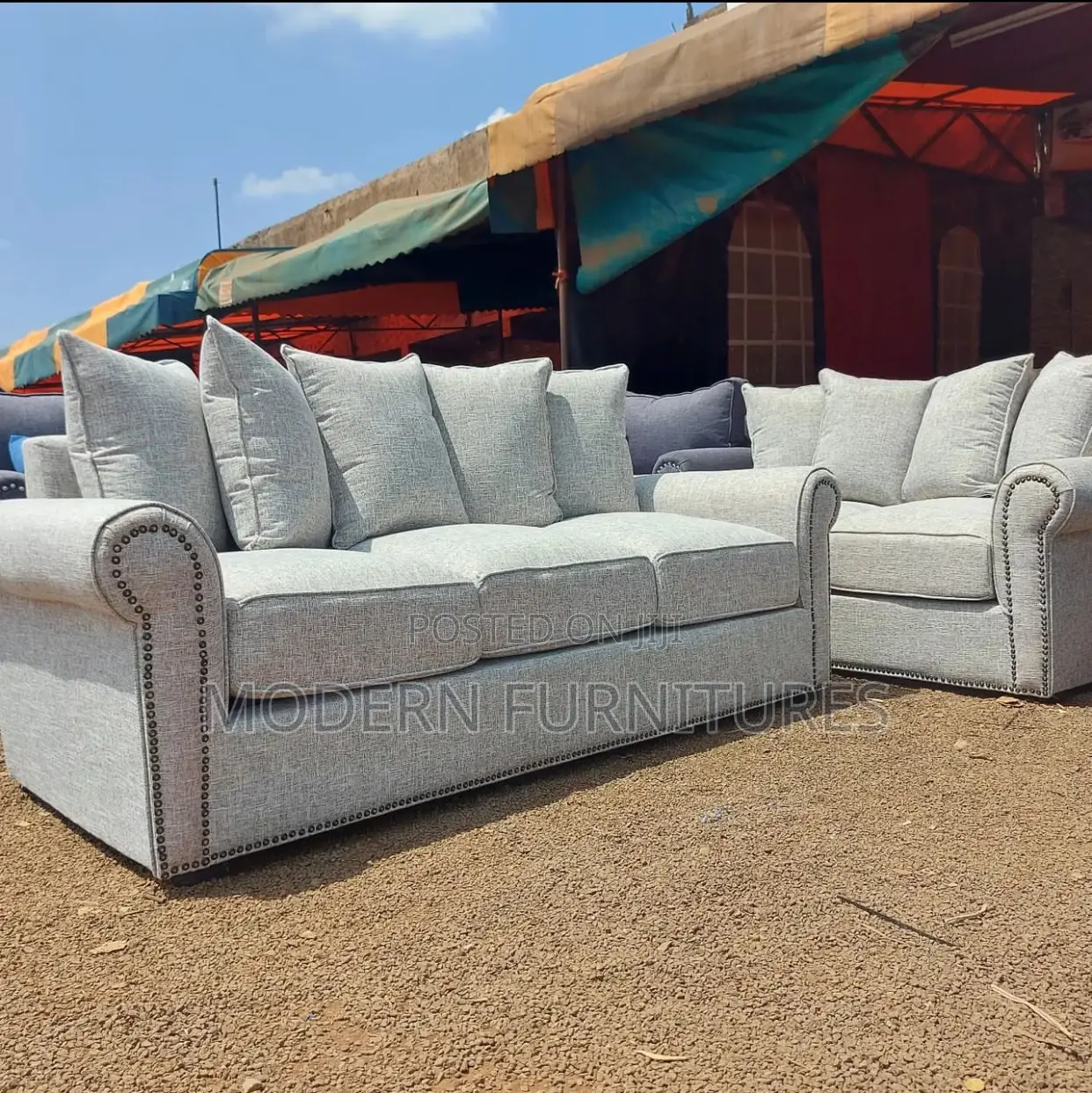 Cream White 5 Seater Sofa