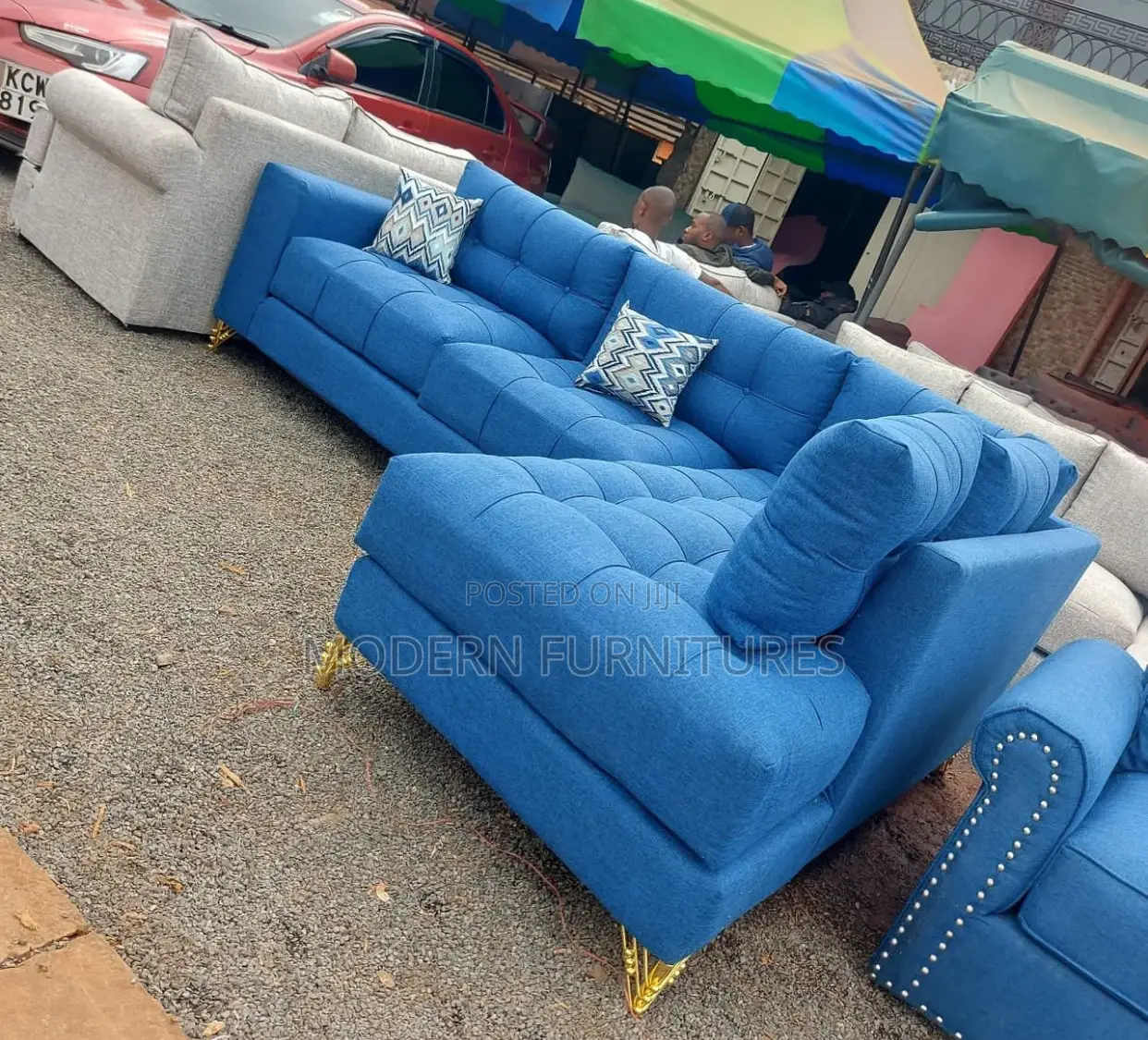 Blue Corner Sofa/L Sofa
