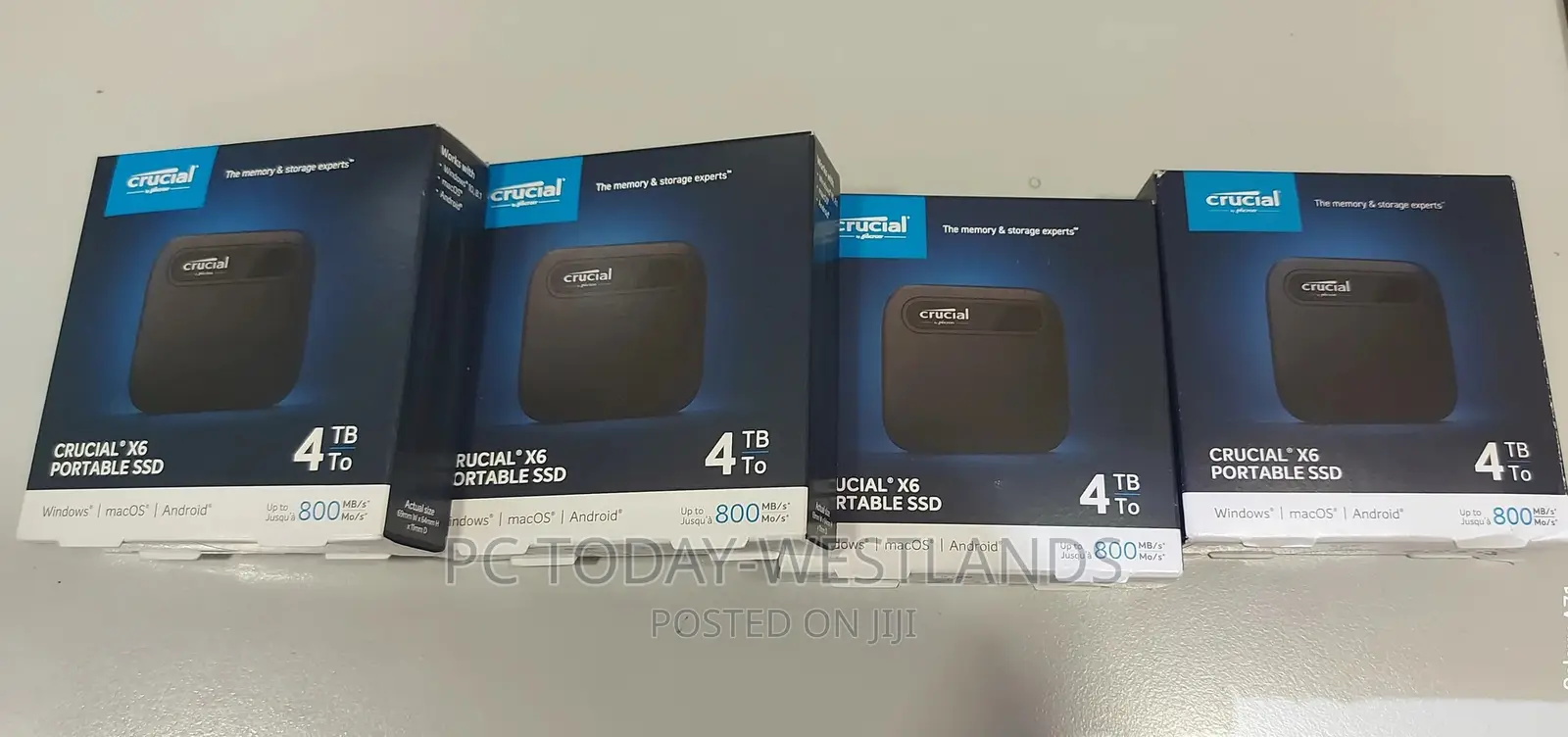 Crucial X6 4tb Portable Ssd Up To 800 Mb/S Usb 3.2 Pc/Mac