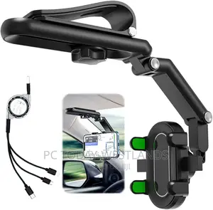 Doubfivsy Car Phone Holder + Usb Cable, 360° Multifunctiona