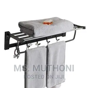 *Black Metalic 55cm Bathroom Towels Rack