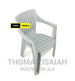 Gray TMT Heavy UNBREAKABLE Plastic Stackable Arm Chair