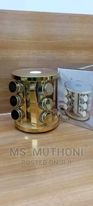 *Gold LED Touch Rotating Spice Rack