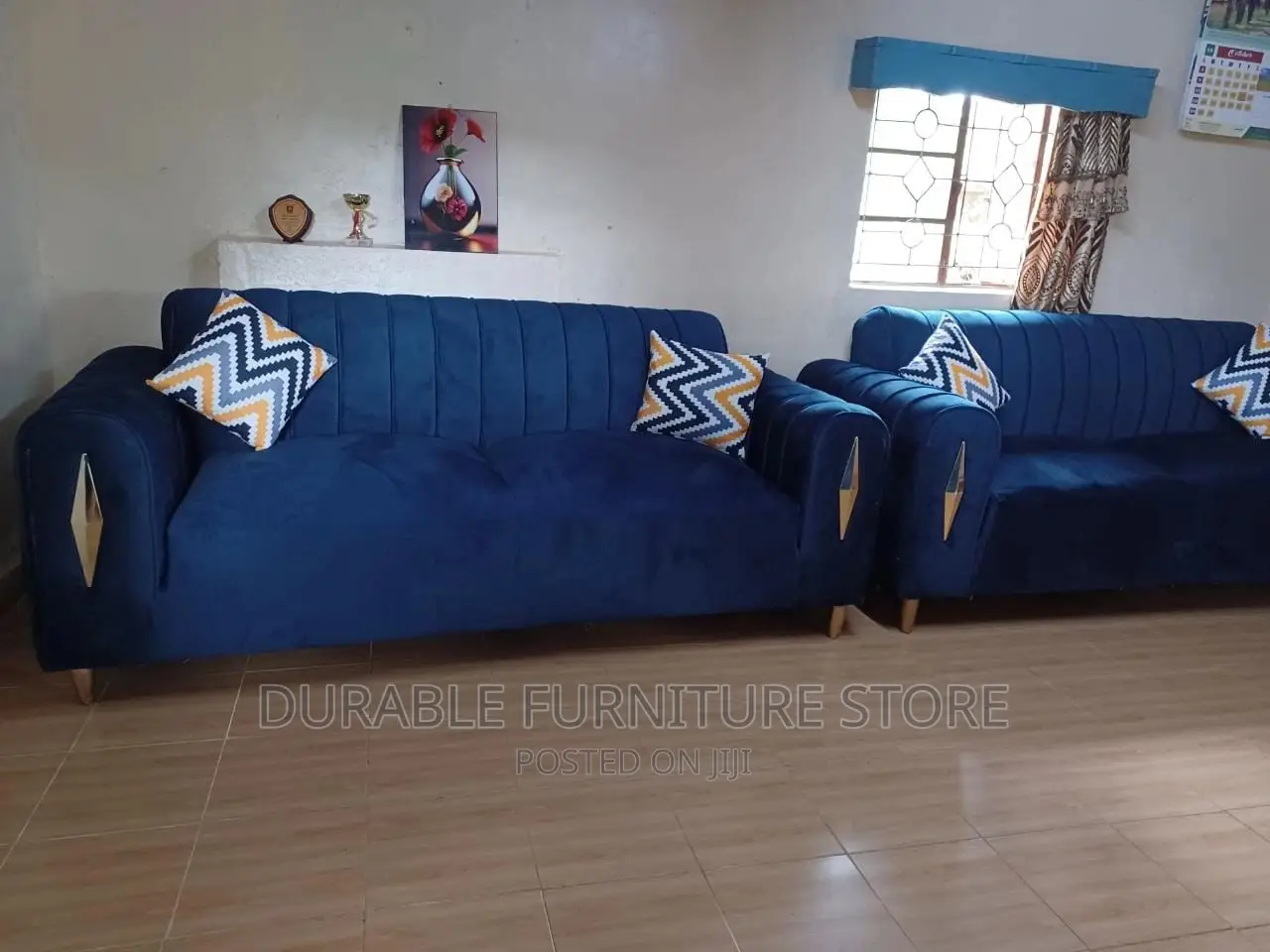 5 Seater Sofa Blue