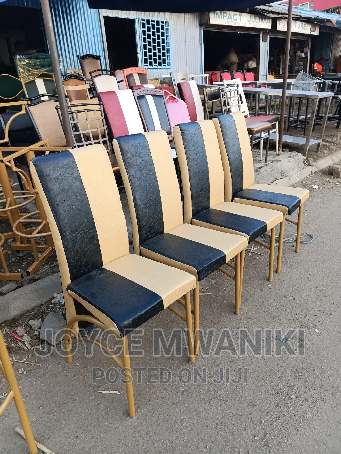 Executive Restaurant Chairs, Black and Gold