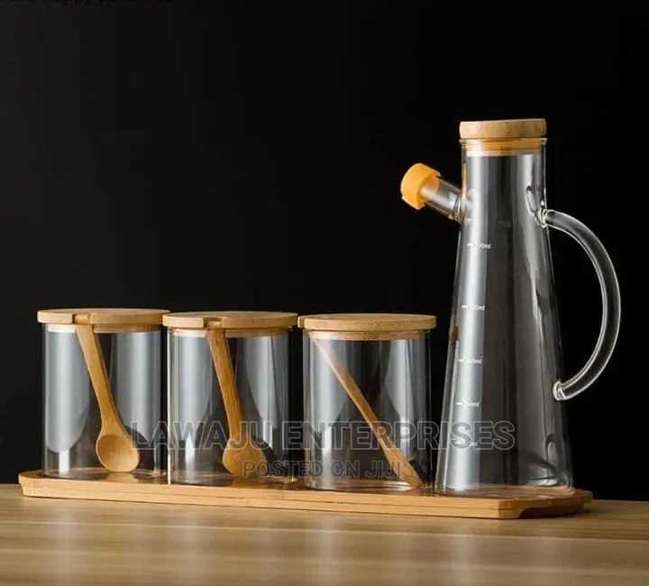 3pcs Canister Set + Oil Jar