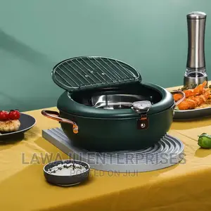 3.4L Frying Pot With Thermometer and Oil Drain Gril