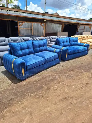 Blue 5 Seater Sofa