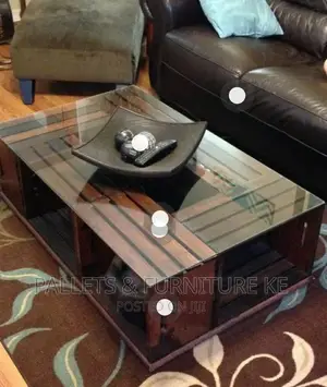Glass Top Coffee Table - Dark Oak