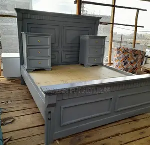 Wooden 5/6 Bed With Side Drawers