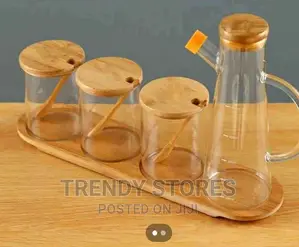 3pcs Glass Storage Set + Oil Jar