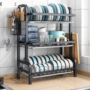 High Quality Duty 3 Tier Dish Rack With Cutlery Holder