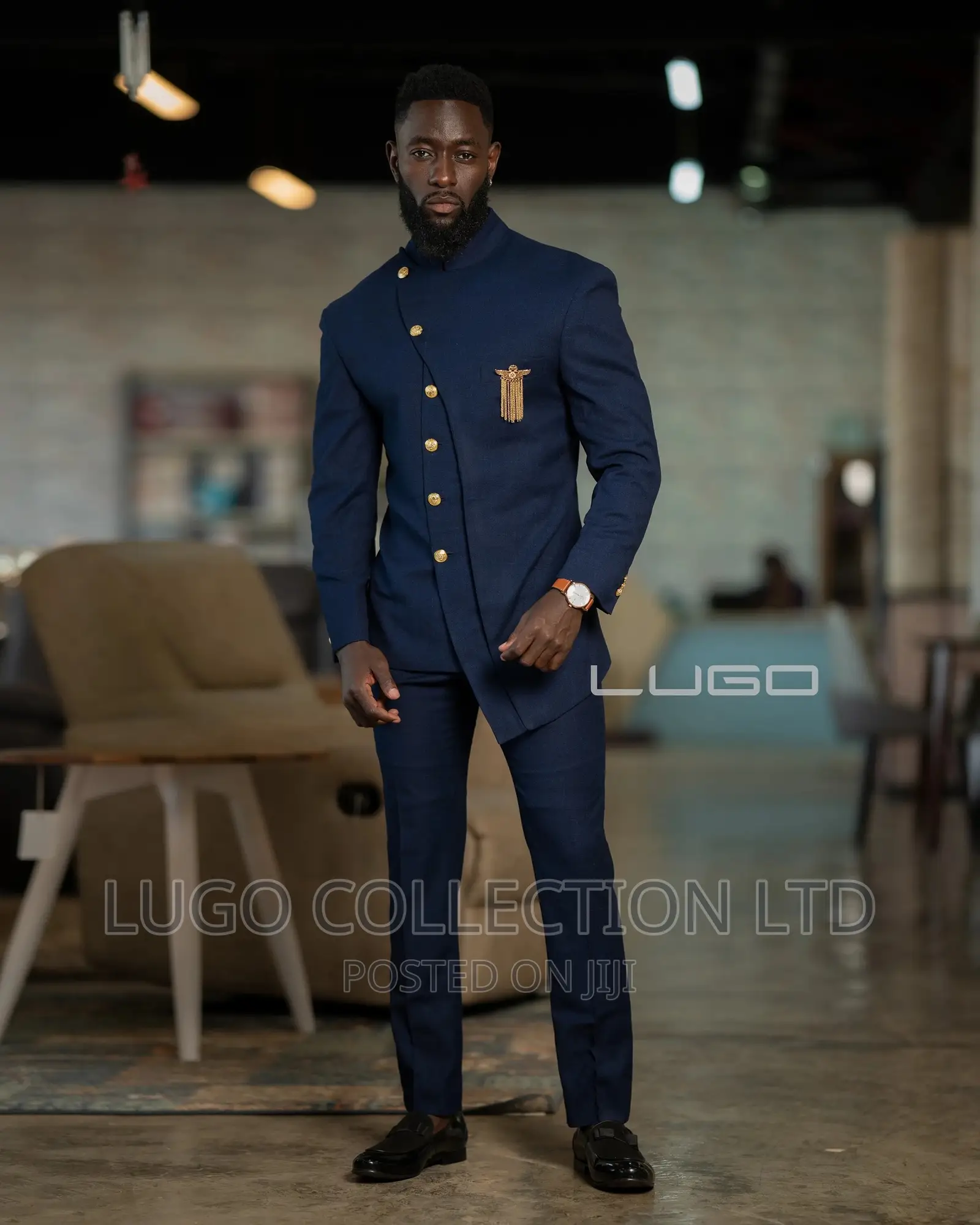 Custom Made Chinese Collar Slim Fit Suits