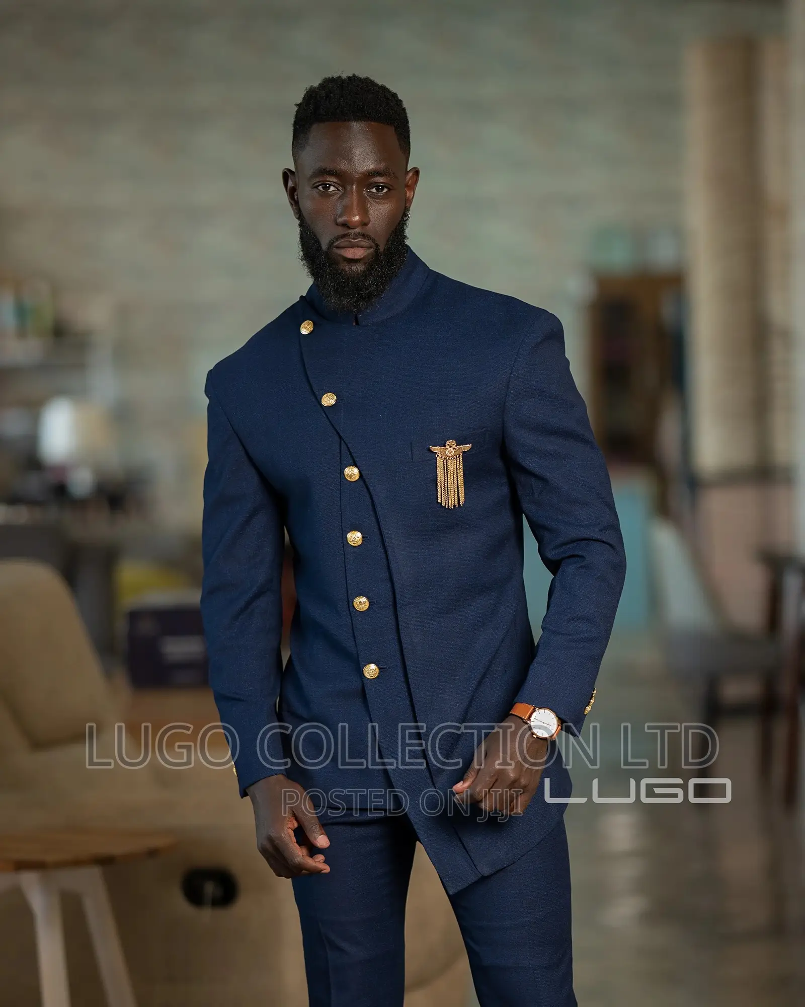 Custom Made Chinese Collar Slim Fit Suits
