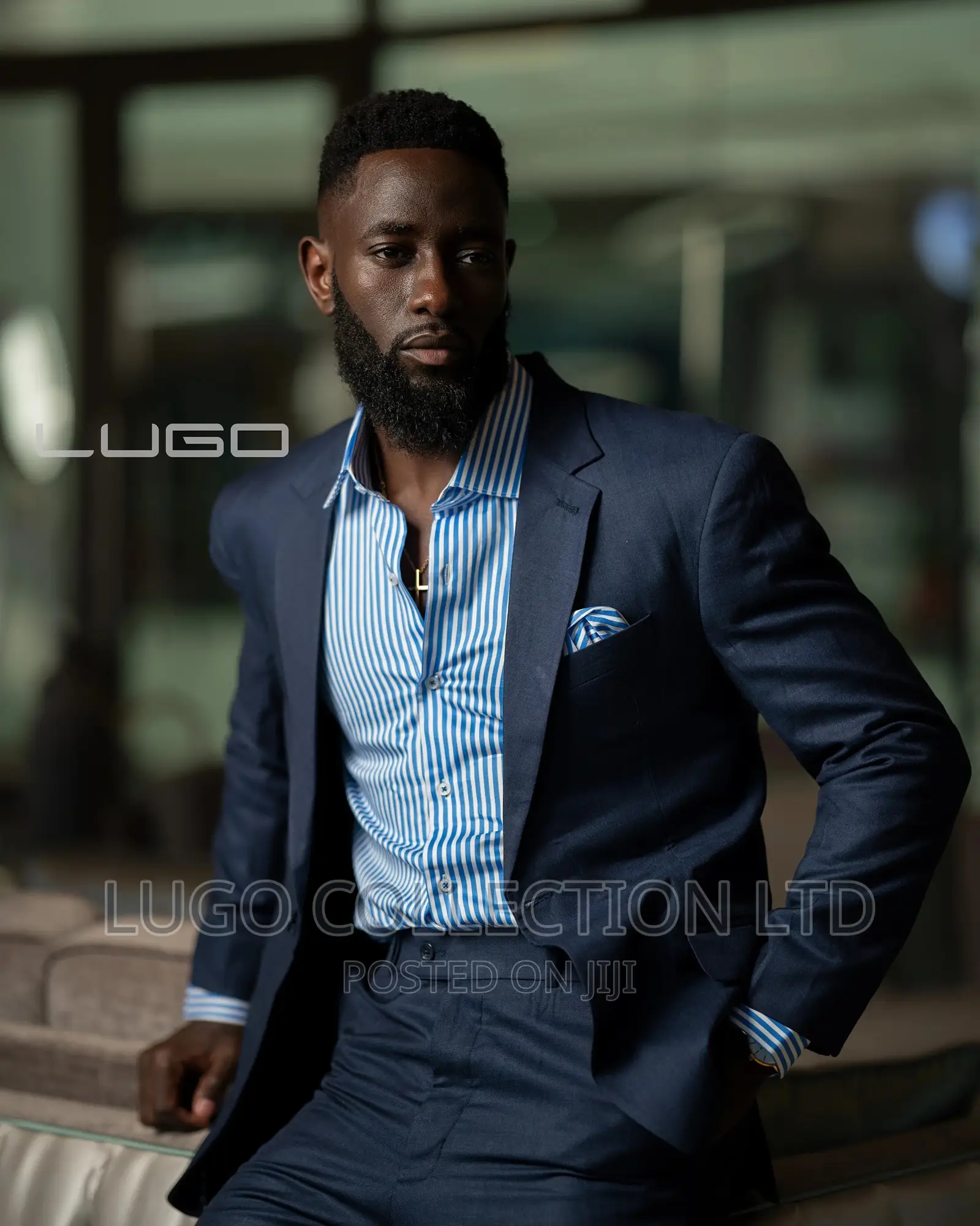 Custom Made Navy Blue Suit