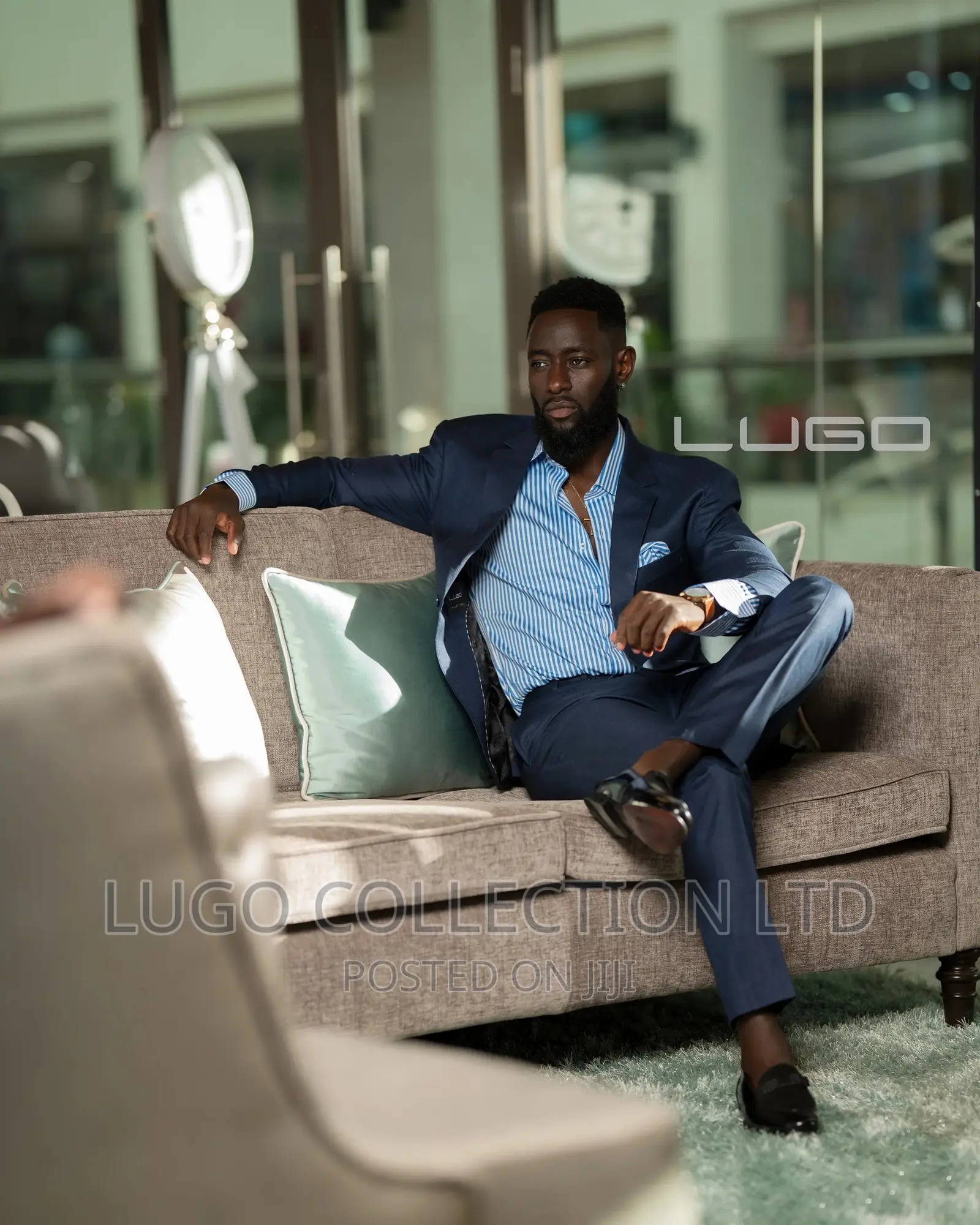 Custom Made Navy Blue Suit