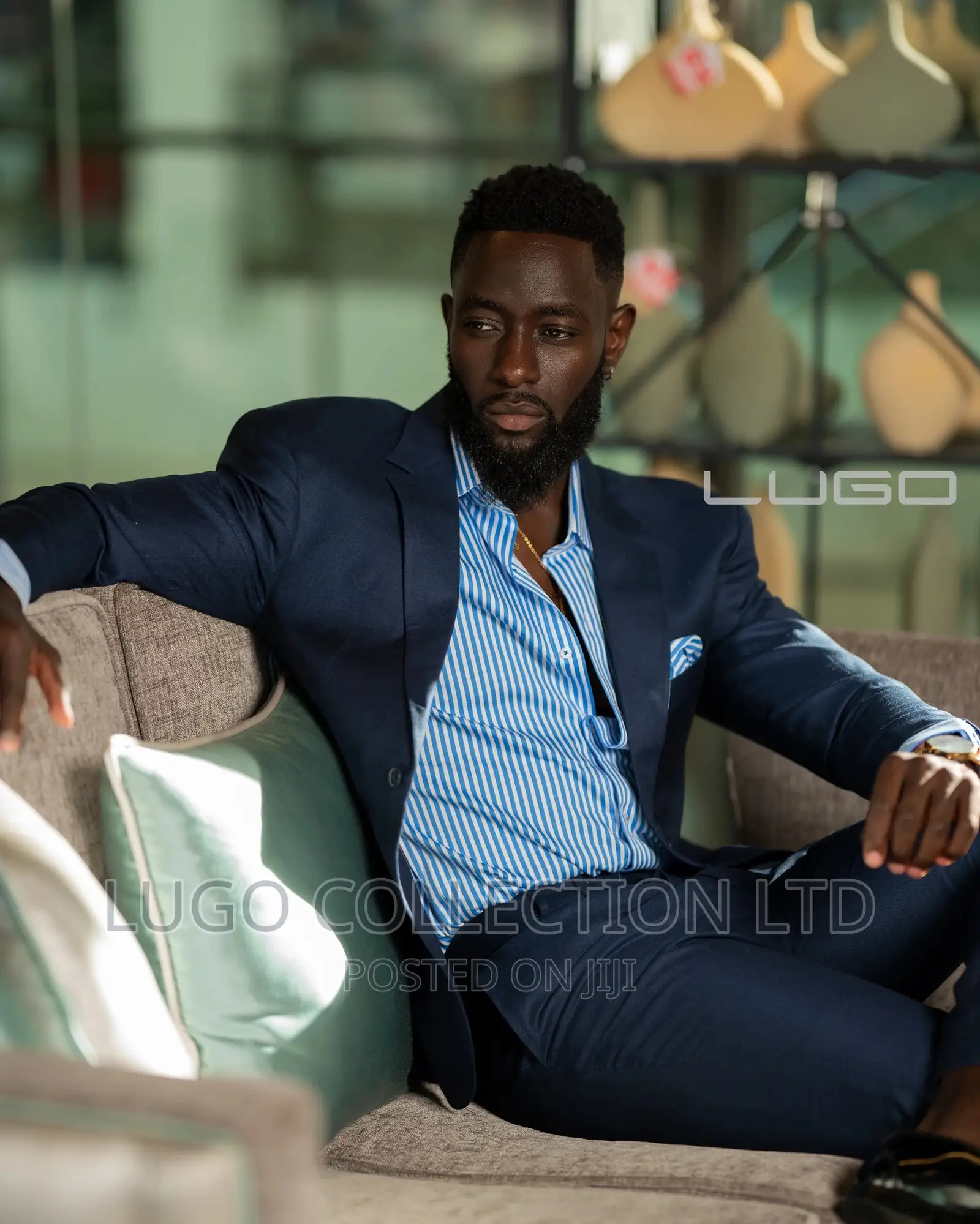 Custom Made Navy Blue Suit