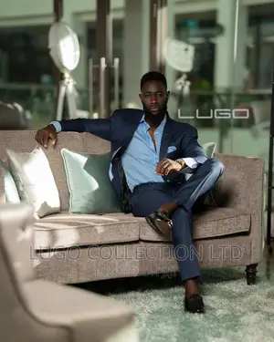 Custom Made Navy Blue Suit