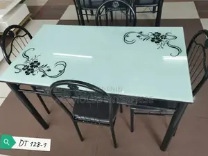 Dt128 Dining Table With 4 Chairs (White)